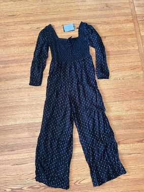Able Black Printed Long Sleeve Jumpsuit